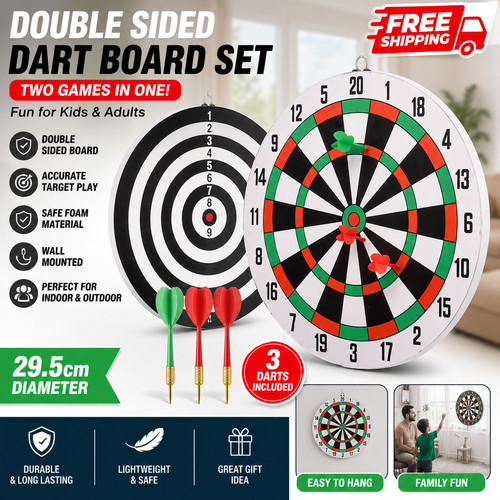 Double sided dart board - dart, set