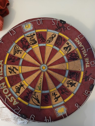 Aston villa signed dartboard - signed,